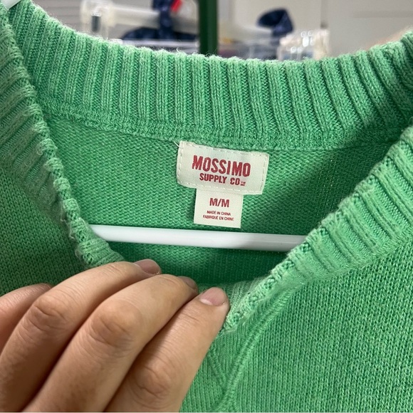 !SOLD! MOSSIMO Green Chunky Ribbed Sweater Long Sleeve Shirt Men size Medium - Picture 7 of 9